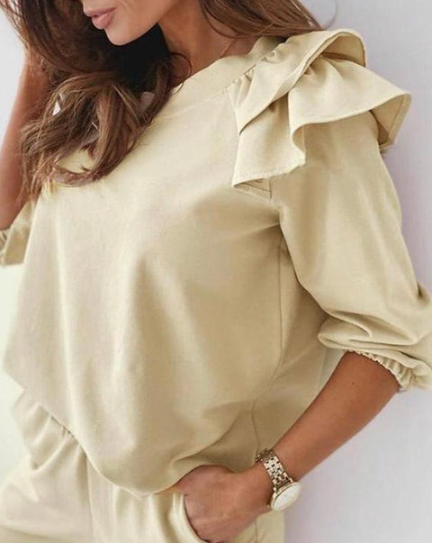 Evie - Loungewear Top - Yellow Cream