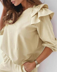 Evie - Loungewear Top - Yellow Cream