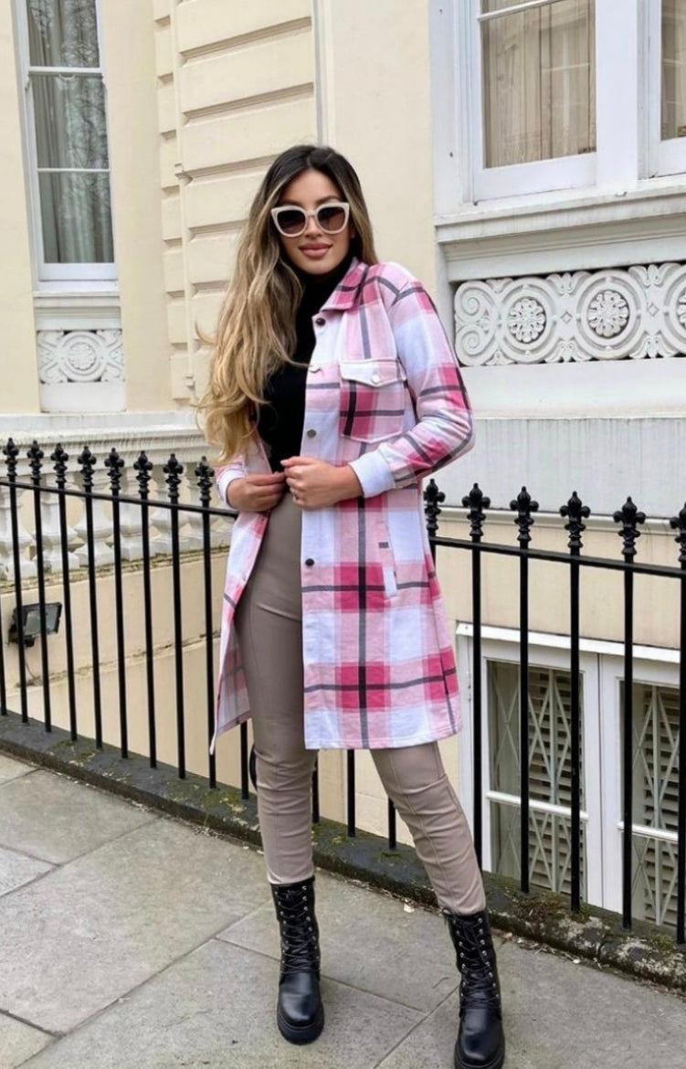 Pink and hotsell black checkered jacket